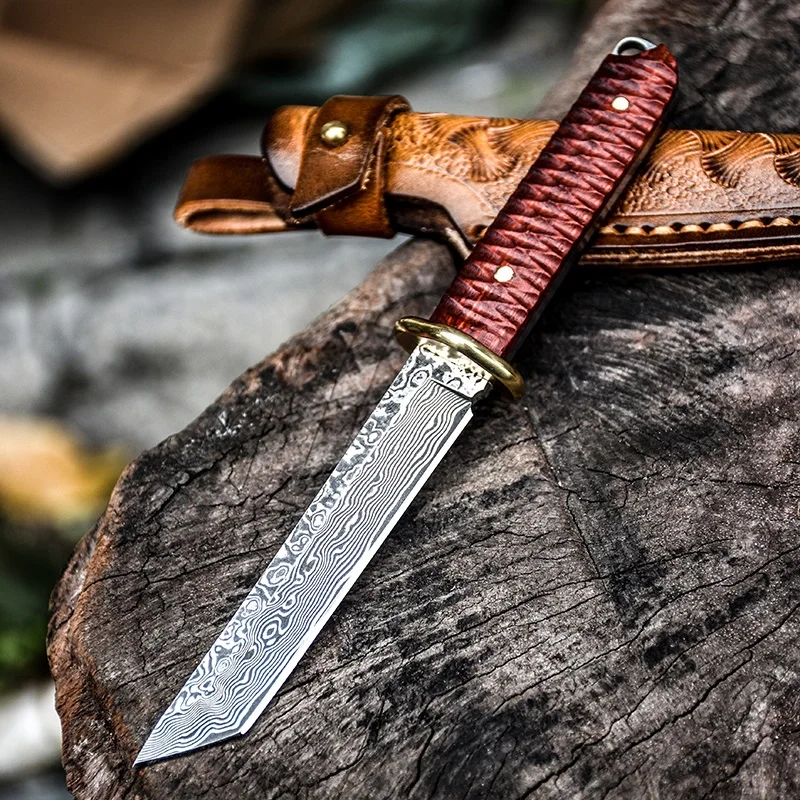 Voltron самообороны военный Короткий нож, подвесной ключ коллекция мини дамасский стальной нож, портативный нож