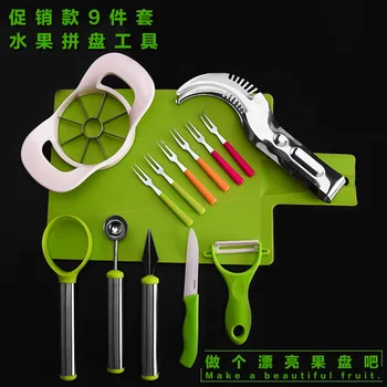 

Fruit Vegetable Carving Knife Splitters Dual Use Cut Fruit Digging Ball Spoon Creative Gifts Carved Tools Set