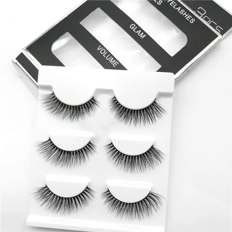

3 Pairs Natural Long Winged Individual Eyelashes Comfortable Soft Eyelashes Handmade Makeup False Eyelashes