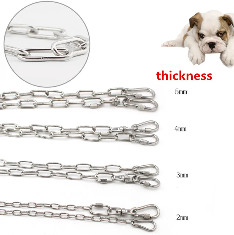 

2mm,3mm,4mm,5mm thickness Adjustable Metal Stainless Steel 304 Dog Chain Pet Chain Leash