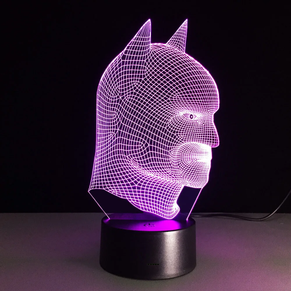 3d светильник Бэтмен с дистанционным управлением Цветные светильники детский