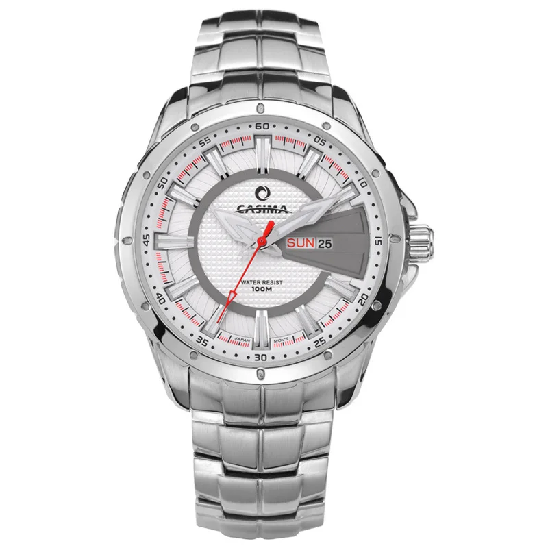 

Luxury men's watch quartz watch sports fashion luminous calendar stainless steelWrist watches waterproof 100m clock CASIMA #8102