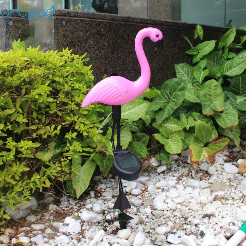 Solar Power Outdoor Garden Flamingo LED Animal Light Up Path Ornament Decoration