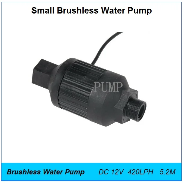DC 12V 24W 420LPH 5.2M Small Water Pump,Pipe Booster Inline Brushless