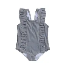 Для маленьких девочек Купальники Одна деталь купальники боди для маленьких девочек s детские купальные костюмы оборками пляжная одежда купальники Cherryb