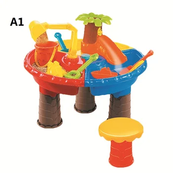 

Sand Water Play Table , Kids Beach Play Set Toys Garden Sandpit Sandbox Desk Toddler Aquatic Arena Activity Play Set Boys Girls