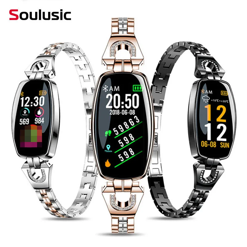 

Soulusic H8 Women Smart Watch 2019 Waterproof Heart Rate Monitoring Bluetooth For Android iPhone Fitness Bracelet Smartwatch