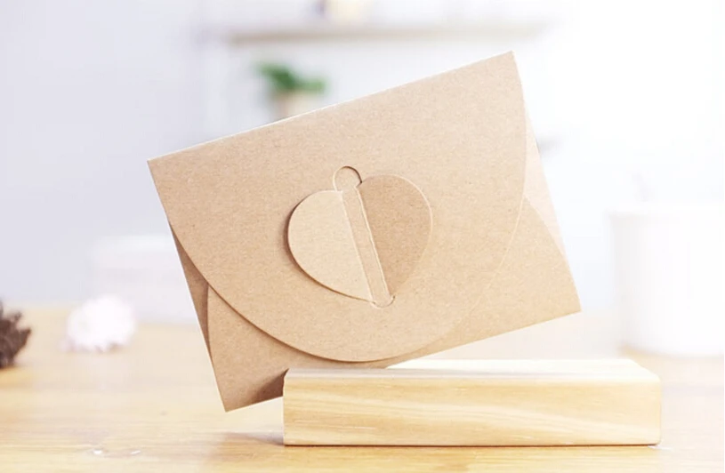 Conjunto de Envelopes Artesanais Vintage com 50 Cores Envelope Kraft Coração Retrô Material de Papelaria Armazenamento de Fotos Presente de Natal - Imagem 4