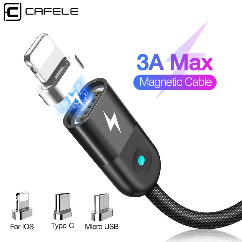 

Cafele 1M LED Magnetic USB Cable for iPhone Xs Max X 8 7 6 USB Type C Cable Micro USB Cable for Samsung Xiaomi Huawei USB-C