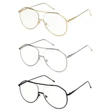 Оптические очки Металическая оправа "Авиатор" линзы очки при близорукости очки Len плоские Дизайнерские Большие Универсальные Все совпадающие