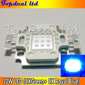 

10W Super Actinic Blue Hybrid Led Panel for Aquarium 9-11V 4x GREEN led chip+ 5x Royal blue led chip DIY