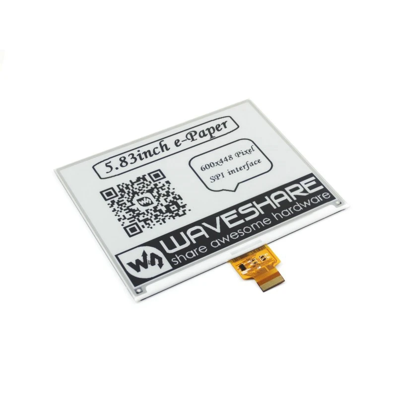 

5.83inch E-Ink Raw Display 600x448 Resolution SPI interface compatible with Raspberry Pi 3 Model B B+/Arduino/STM32