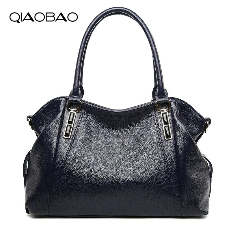 

QIAOBAO The new first layer Leather sapphire 100% Leather handbags Lady Totes style single bag leather slung bag Soft leather