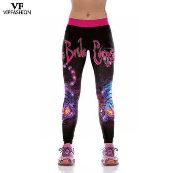 

VIP FASHION 2019 High Quality Fashion 3D Halloween Devil Cat Printed Pants Sexy Gym Plus Size Casual Leggings For Grill