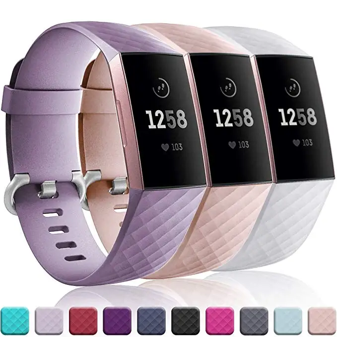3 упаковки для Fitbit Charge 3 браслет ремешок на запястье Смарт-часы ремешок мягкий сменный Браслет наручных часов Ремешок для умных часов для женщин и мужчин - Цвет: Красный