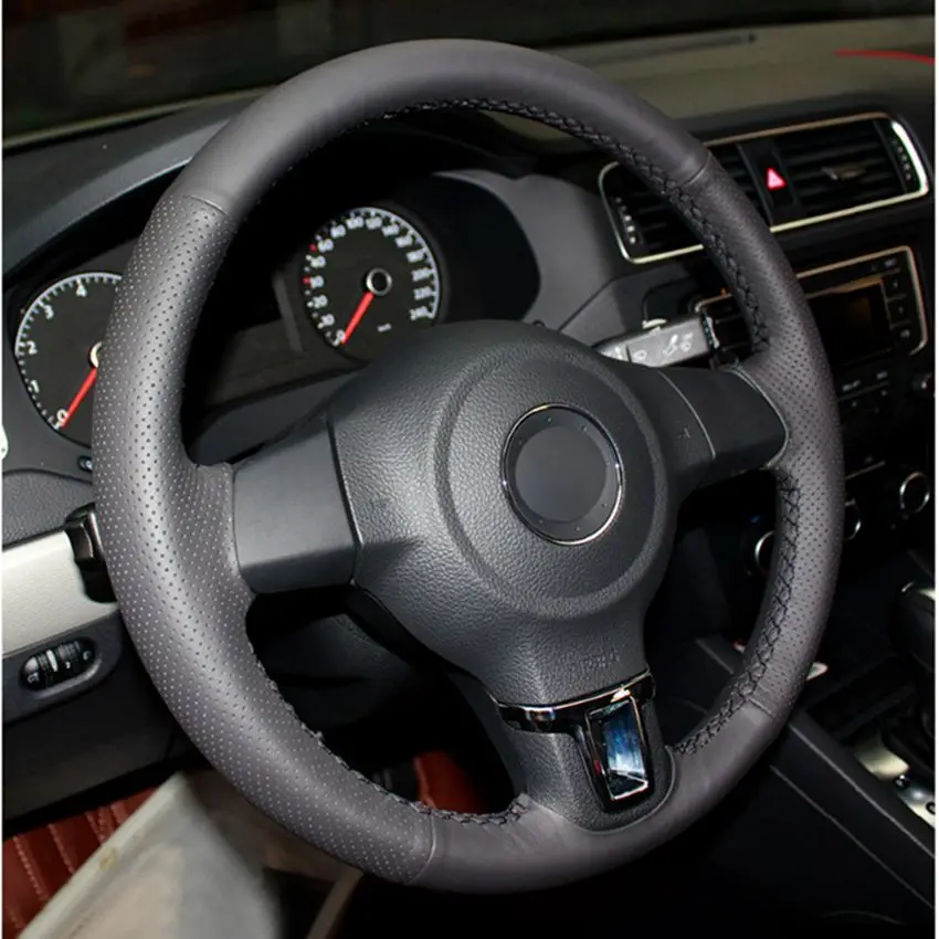 Черный чехол на руль из искусственной кожи для Volkswagen VW Golf Tiguan Passat B7 Passat CC Touran Jetta Mk6