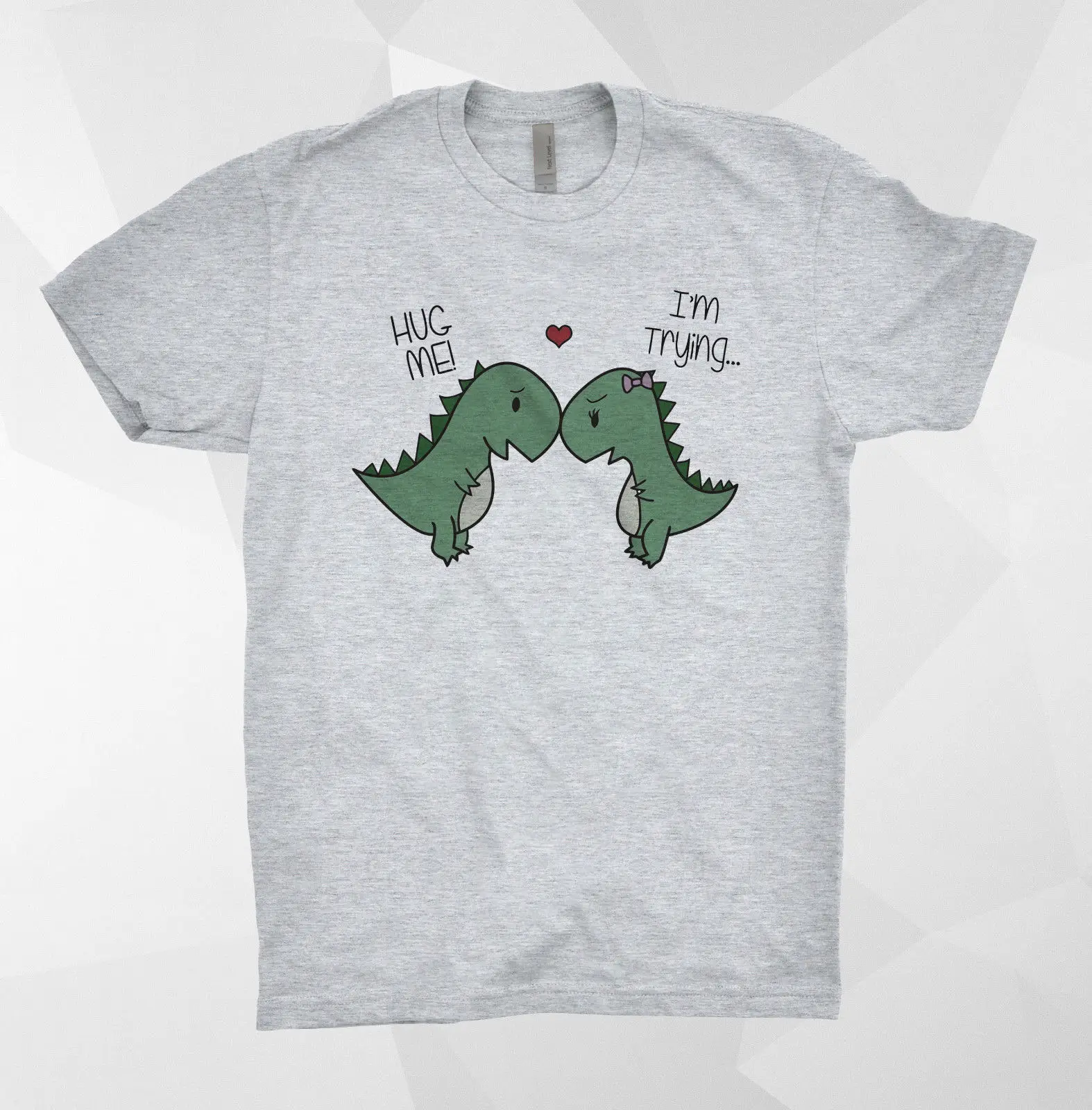 Hug Me Im Trying T Rex Dinosaurs T Shirt Top Cute Gift Nerd Short Hands