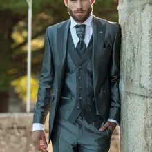 Красивый дизайнерский Свадебный костюм на одной пуговице, костюм жених смокинг жениха и шафера, пиджак+ брюки+ галстук+ жилет