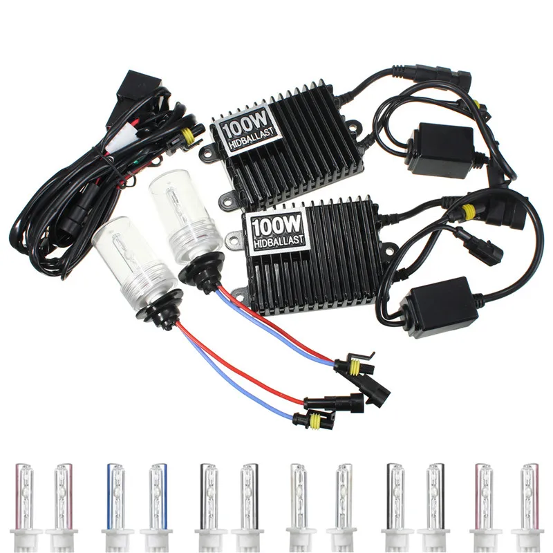 

Excellent Quality H3 100W 4300K 5000K 6000K 8000K 10000K 12000K Car For HID Kit Xenon Bulbs Light Lamp Ballast Set DC12V