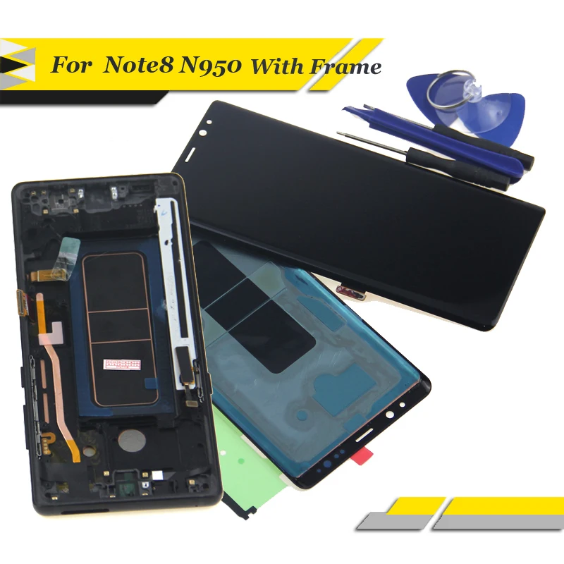 Супер AMOLED дисплей для SAMSUNG Galaxy NOTE8 LCD N950 N950F сенсорный экран запасные части с