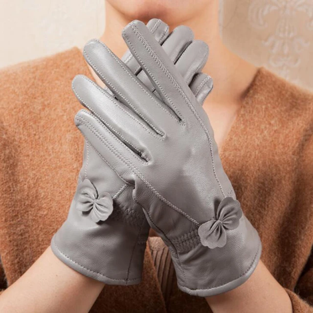 Acheter Gants femme Plus cachemire en cuir véritable solide épais