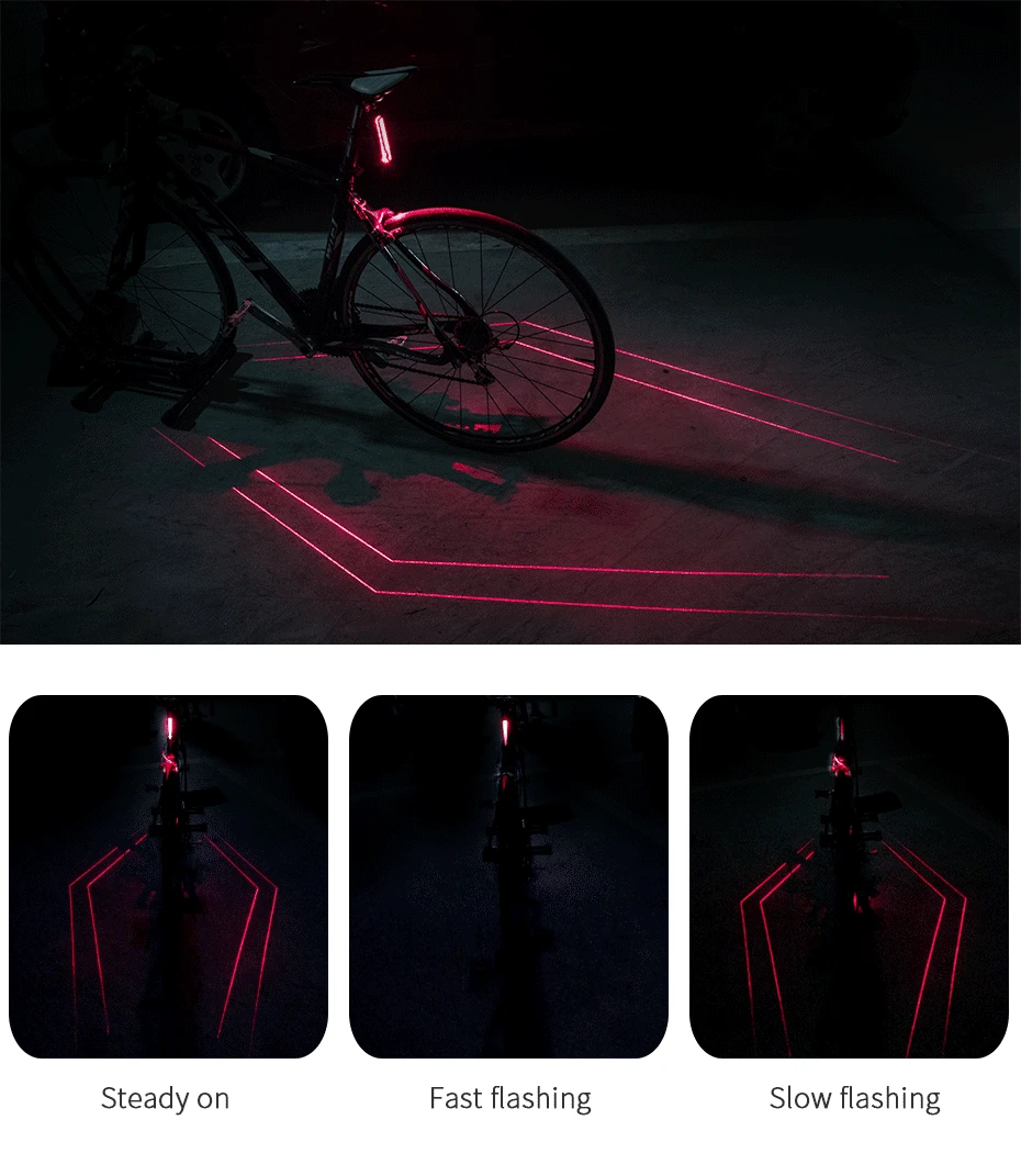 Cheap Cycling New Bike Light Waterproof LED Taillight Cycling Safety Warning Light USB Rechargable Night Riding MTB Bicycle Rear Light 5