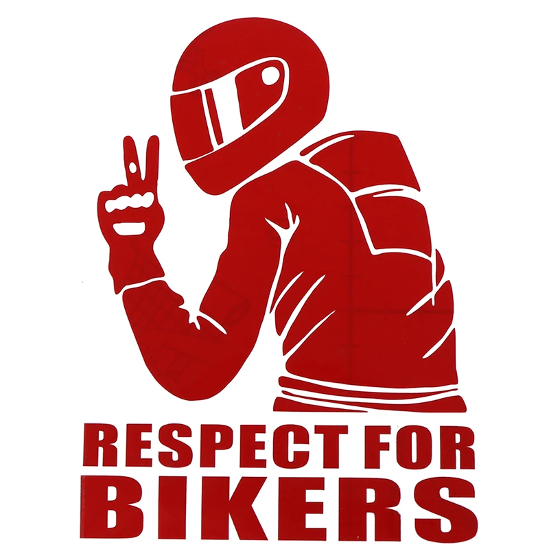 Автомобильная наклейка s Respect для байкеров, наклейка на Авто Виниловая, смешная 3D наклейка s и Переводные картинки, украшение для автомобиля мотоцикла - Название цвета: red