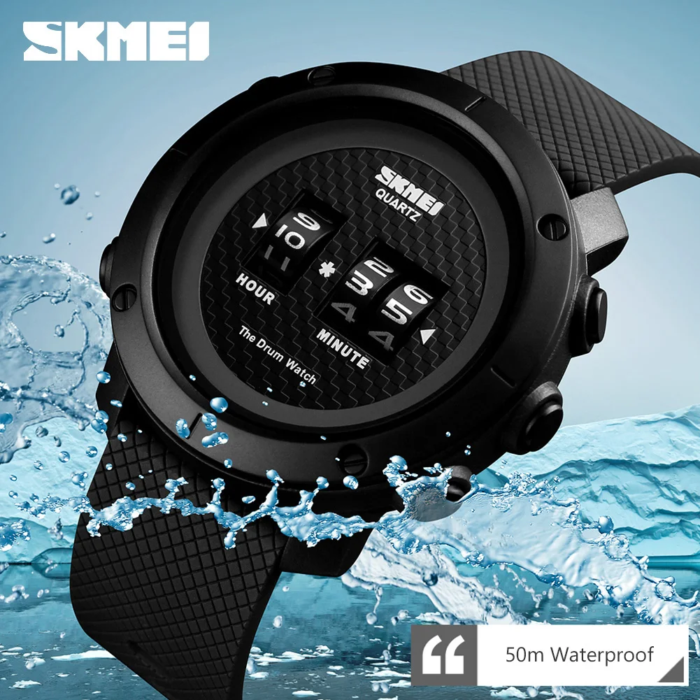 

SKMEI 1486 Men's wrist watches clock Fashion Men's Digital Wristwatch Pu Band Man Waterproof Quartz Watches Army Military Men