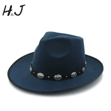 Фетровая шляпа для женщин и мужчин с широкими полями, джазовая шляпа джентльмена сомбреро, шляпа крестного отца