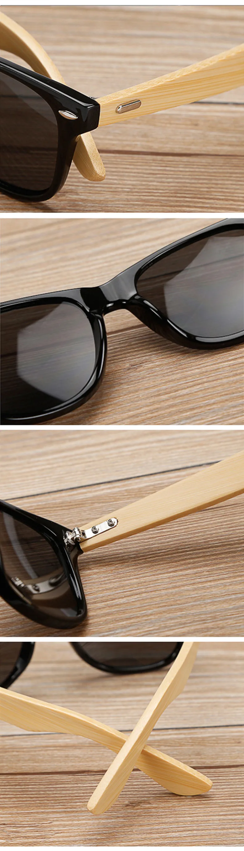 Oulylan Винтажные Солнцезащитные очки с деревянными ножками для мужчин и женщин, роскошные брендовые дизайнерские бамбуковые солнцезащитные очки, женские ретро очки UV400 для вождения