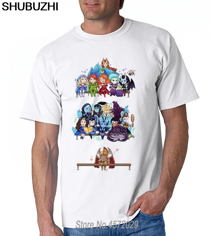 

DOTA 2 Heroes Logo Defense of The Ancients Men's White Black T-Shirt Size S-2XL T Shirt Men Tees Brand Clothing Funny euro size