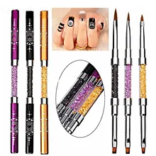 volodia 1 Piece Professiional Double Side UV GEL Brush + Acrylic Brush Head Nail Art Design Brushes Acrylic Gel Pen With Cap