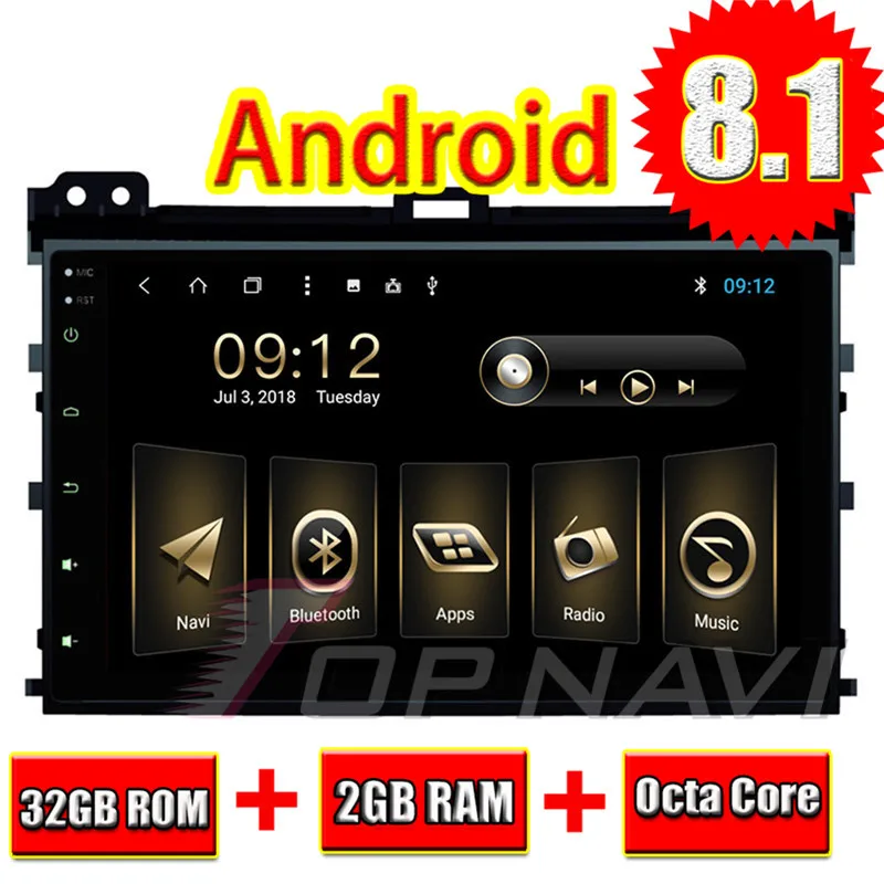 Vehicle GPS Navigation for Toyota Prado 2004 2005 2006 2007 2008 2009 Android 8.1 9'' Topnavi PC No DVD Full Screen Wifi Players Vehicle GPS Navigation for Toyota Prado 2004 2005 2006 2007 2008 2009 Android 8.1 9'' Topnavi PC No DVD Full Screen Wifi Players