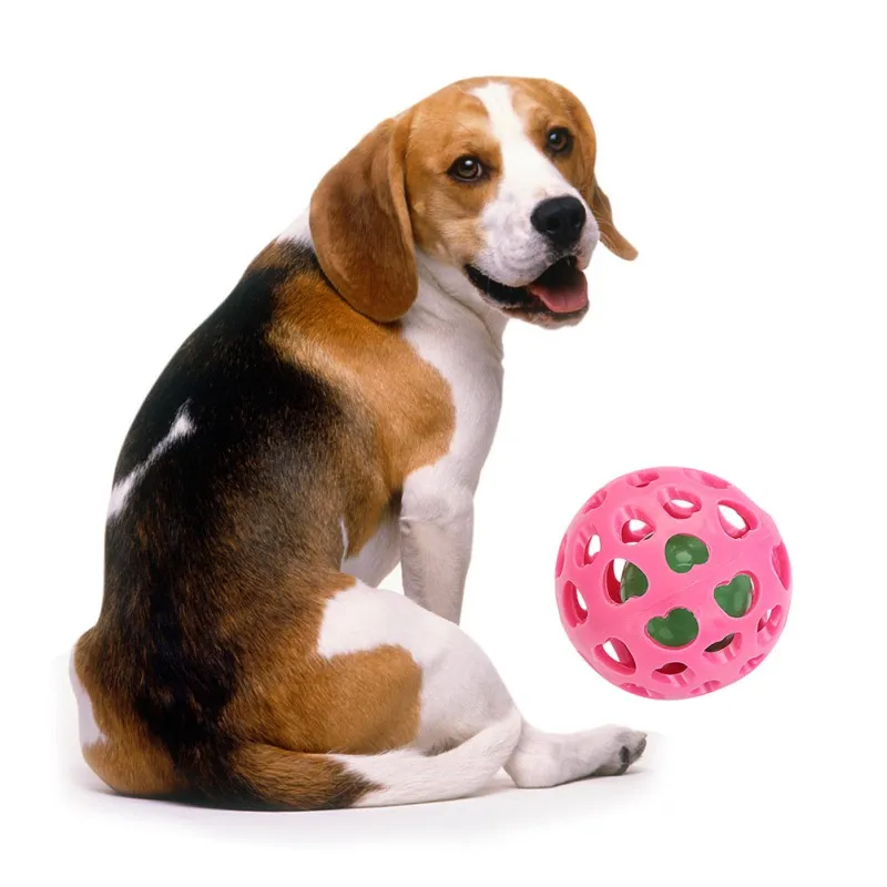 

Dog Training Molars Bite Resistant Toy Interactive Durable Latex Squeaky Hollowed Ball With A Small Ball Inside