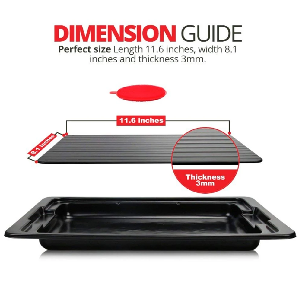 Лоток для разморозки размораживайте Еда мяса, рыбы в минут дома Алюминий быстрое размораживание лоток с водой коробка оттаивания пластина Кухня инструменты
