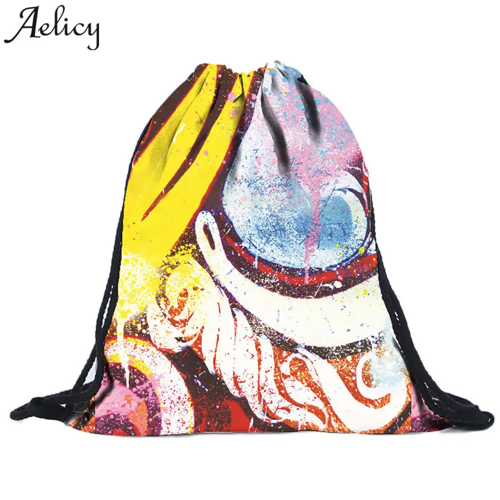 

Aelicy Women Nylon Drawstring Backpacks Female Casual Lightweight Folding Solid Travel Printing Backpack Bag for Girls Ladies