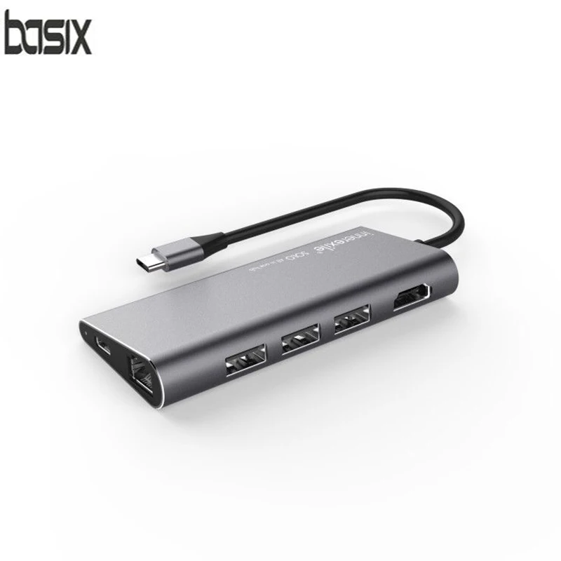 

Basix 8 in1 USB Type C 3.1 HUB forType-C to USB 3.0 / 4K HDMI / RJ45 Ethernet / SD TF Card reader USB Type-C OTG For New Macbook