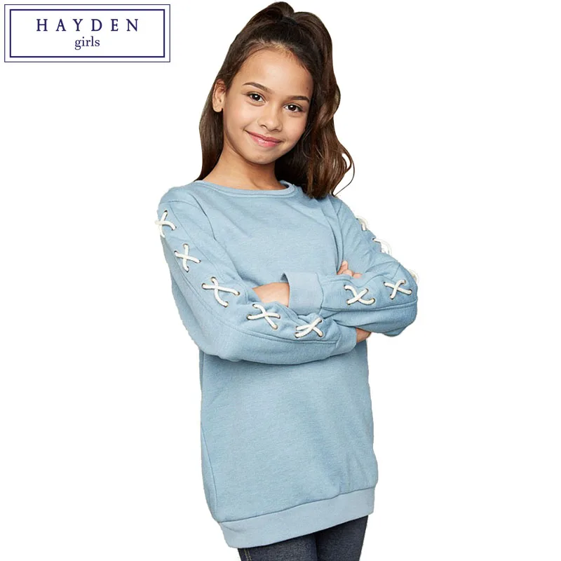 

HAYDEN Girls Spring Dresses 2018 Big Teen Sweatshirts Dress for Girls Brand Clothes Girl Kids Casual Long Sleeve Mini Dress