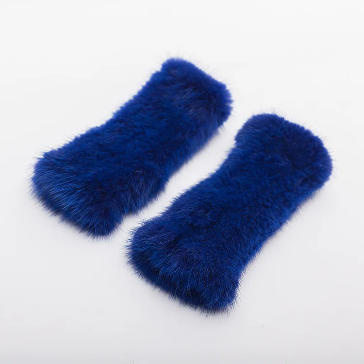 Luxury good quality Winter mink fur gloves for women Knitted Mink Fur Fingerless Genuine Gloves 2017 New Wome (7)