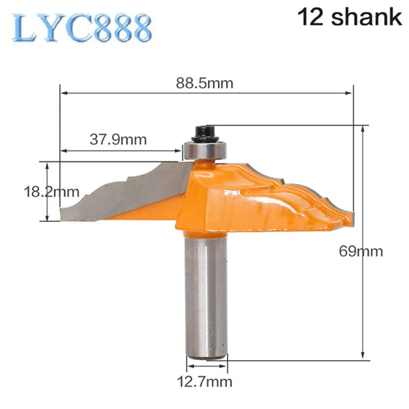 

1pcs 12mm Shank Tenon Cutter for Woodworking Tools 1/2" Shank Crown Molding Router Bit Line knife Woodworking Cutter