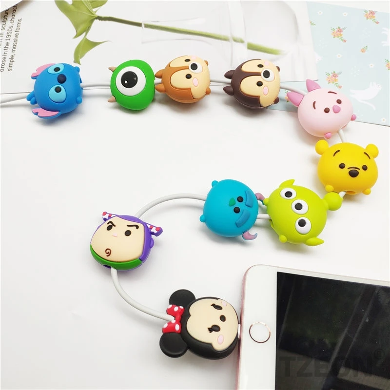 Протектор кабеля в виде животных милая мультяшная аниме для Iphone Lighting Macbook Samsung Type C