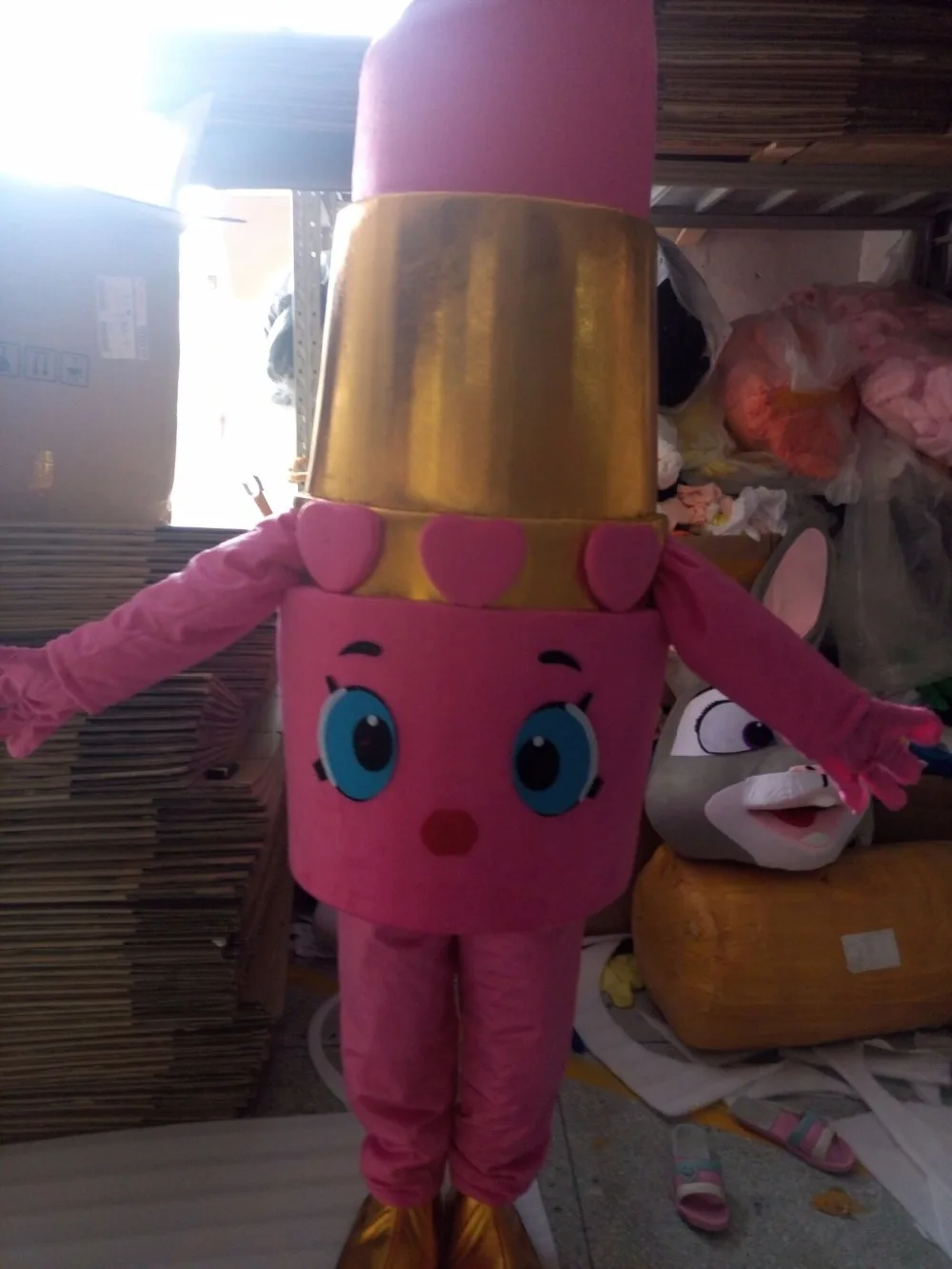 lippy lips Mascot Costume pink lipstick mascot costume from for makeup