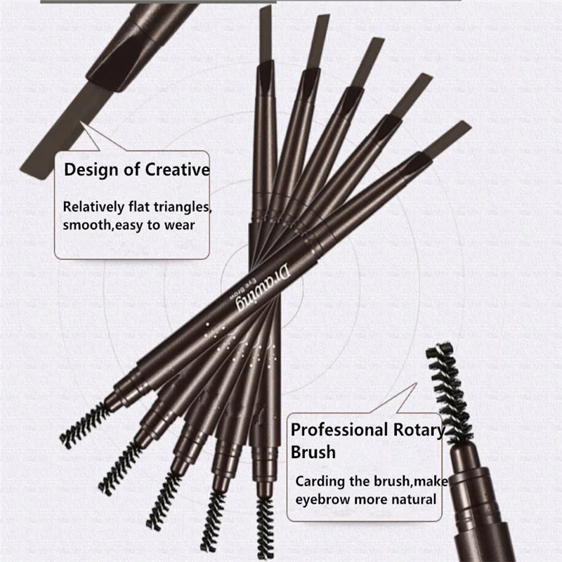 Водостойкий карандаш для бровей с кисточкой, автоматическая ручка для бровей, инструменты для макияжа глаз, карандаш для бровей, усилитель, темно-коричневый кофе