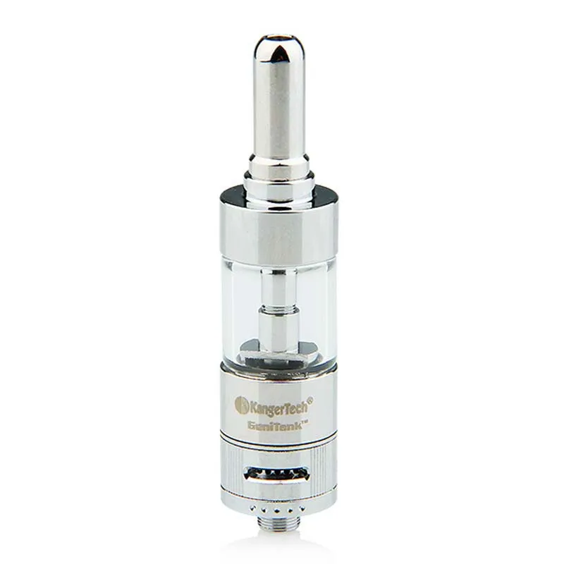 KangerTech GeniTank Pyrex стекло одиночный картомайзер 1.8ohm двойной катушкой E-cig бак 2,4 мл атомайзер kanger с клапаном управления воздушным потоком - Цвет: Серебристый