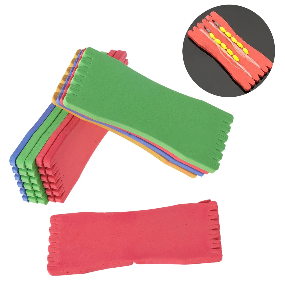 

10Pcs Winding Board Snelled Hook Fishing Line Leader Foam Holder Random