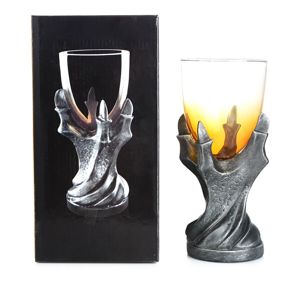 Halloween Gothic Resin Stainless Steel Dragon Skull Retro Claw Wine