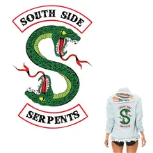 Parches de serpiente verde COSBILL, chaqueta de transferencia de calor, aplique de pegatina de planchado para ropa Riverdale, Parche de serpientes del lado sur, Y-192