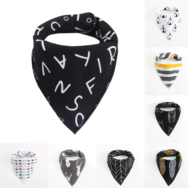 

Cotton Babador Bandana Print Newborn Baby Bibs Boy Girl Bandana Bibs Infant Toddler Triangle Burp Cloth Baby Feeding Scarf