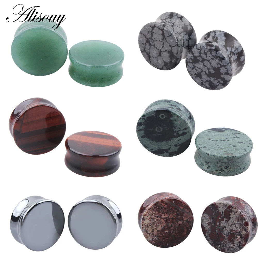 2PCS/Lot Stone Ear Plugs Gauges Earrings Ear Plug Flesh Tunnel Piercing Expander Stretcher Body Piercing Jewelry piercing jewelry body piercing earrings ear piercing jewelry body piercing jewelry body jewelry