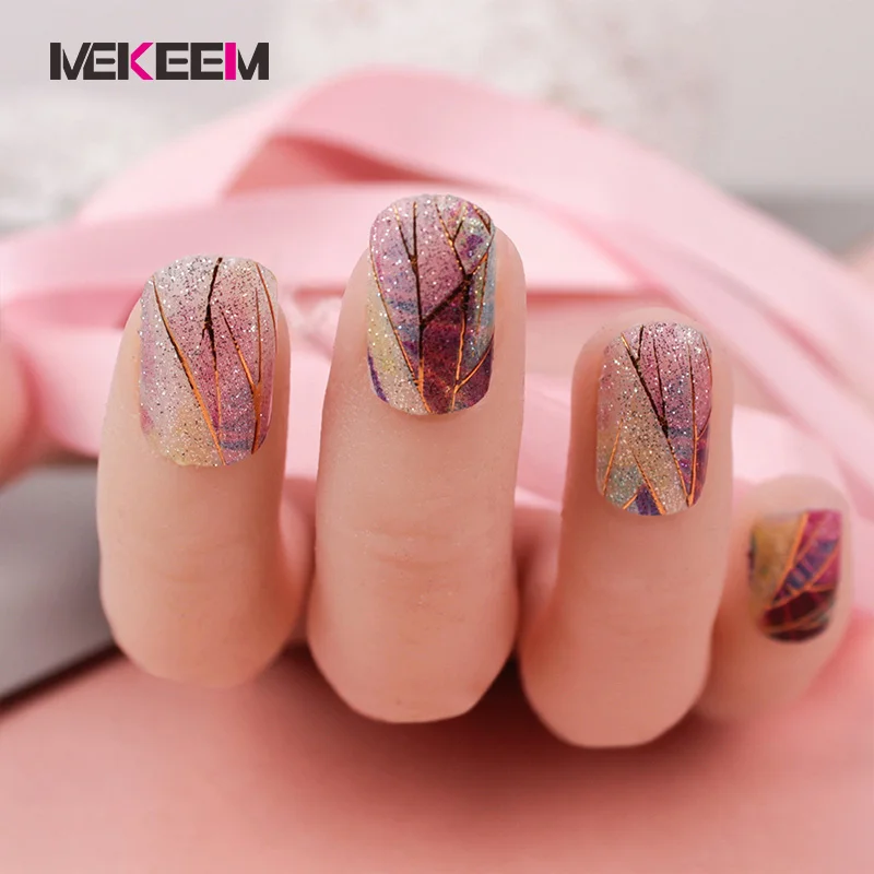

12 Pcs per set Full Cover Nail Vinyls Decals Nails Sticker Art Decorations Manicure Stickers Nail Wraps easy use